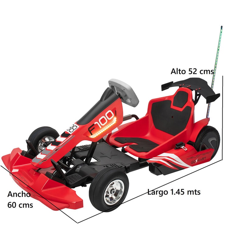 Delorean Go Kart Eléctrico Rojo — Imagen 4 de 4