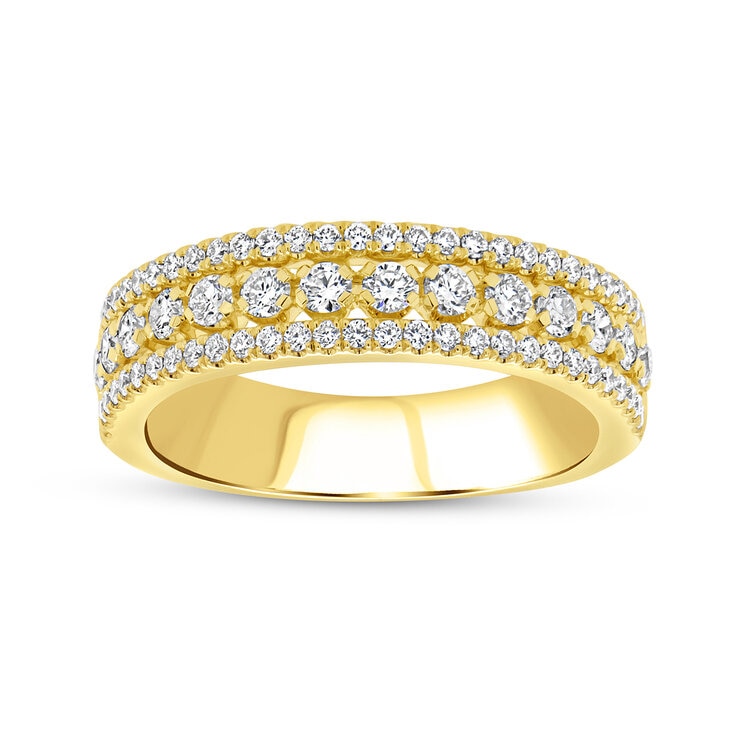 Anillo, 0.77ctw Diamantes, Oro Amarillo de 14K — Imagen 1 de 4