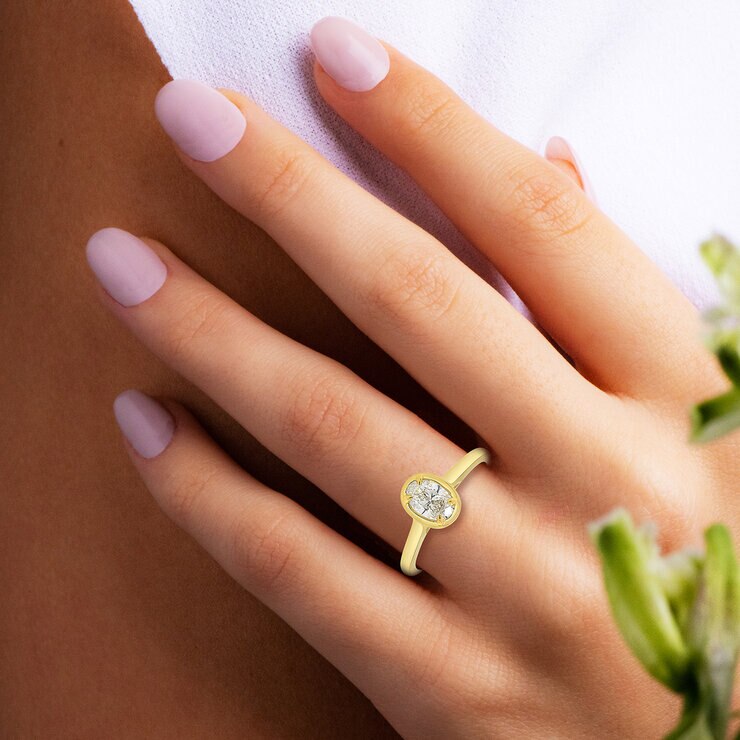Anillo, 0.77ctw Diamantes, Oro Amarillo 14K — Imagen 2 de 4