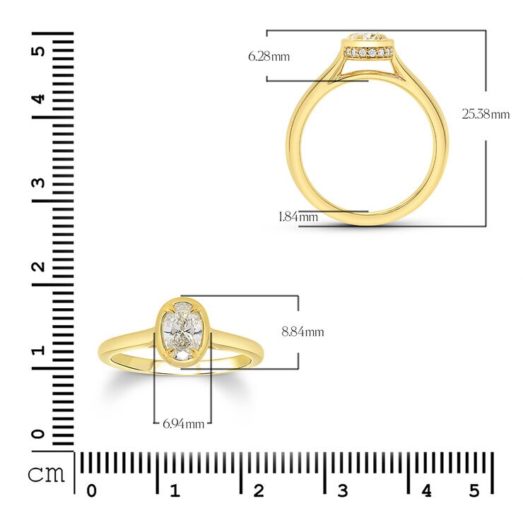 Anillo, 0.77ctw Diamantes, Oro Amarillo 14K — Imagen 3 de 4