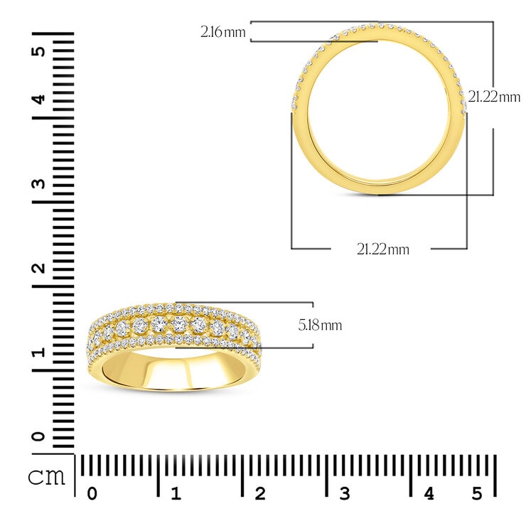 Anillo, 0.77ctw Diamantes, Oro Amarillo de 14K — Imagen 3 de 4