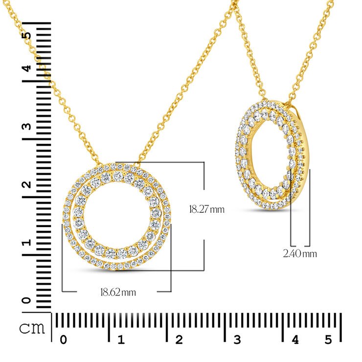 0.74ctw, Collar de Diamantes, Corte Redondo, Oro Amarillo de 14K — Imagen 2 de 4