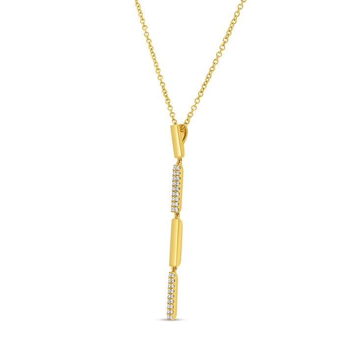 Collar, 0.18ctw Diamantes, Oro Amarillo 14K — Imagen 1 de 4