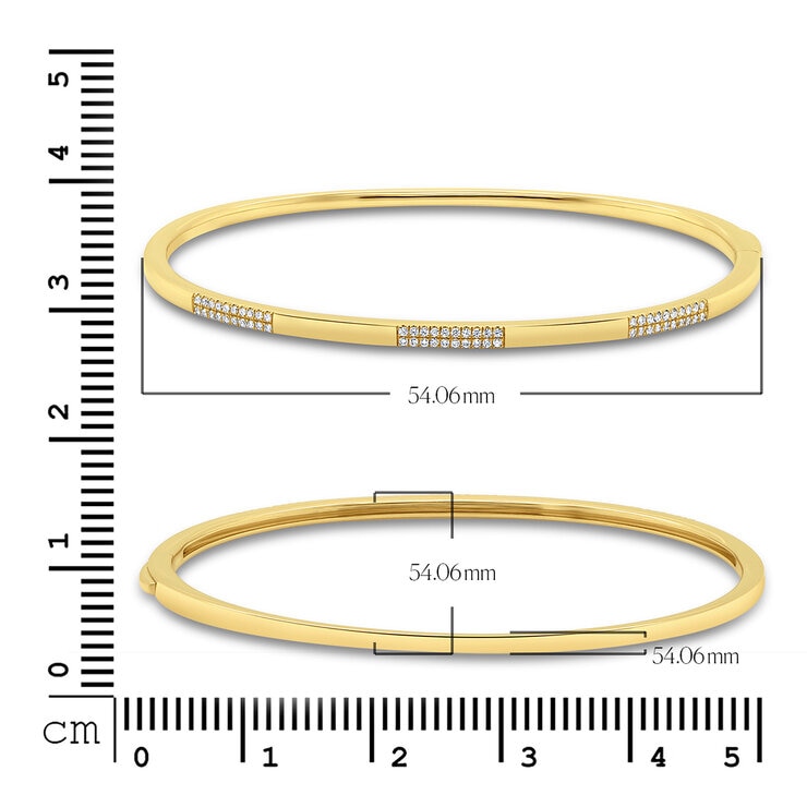 Brazalete de Diamantes 0.20ctw, Oro Amarillo de 14K — Imagen 2 de 4