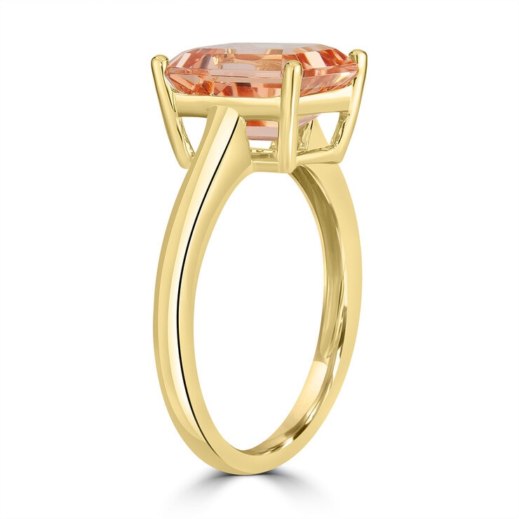 Anillo de Morganita, Oro Amarillo 14K — Imagen 3 de 4