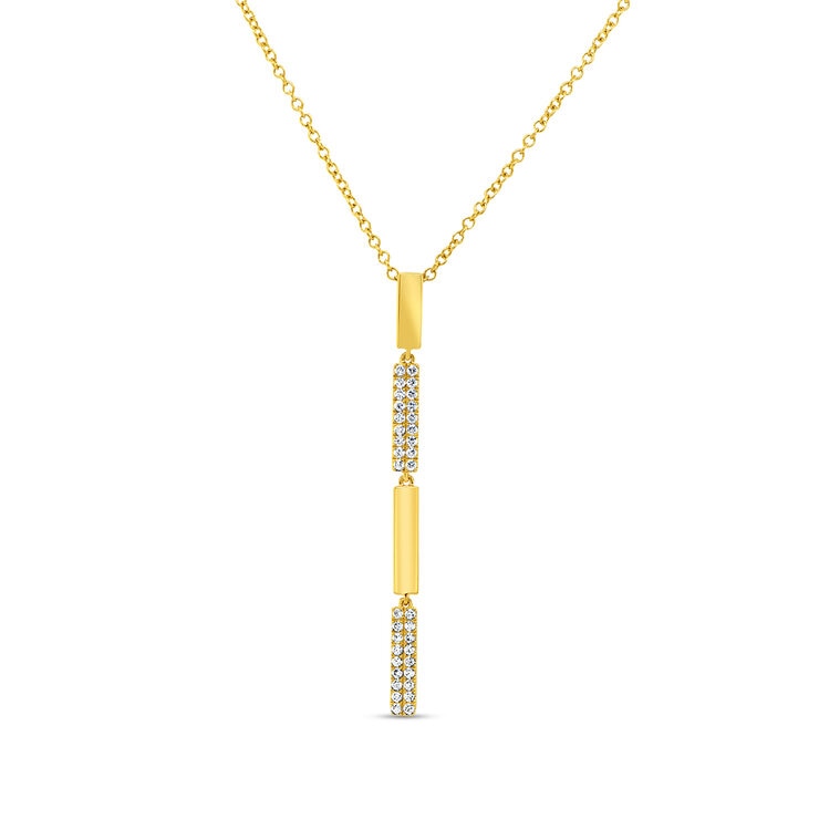 Collar, 0.18ctw Diamantes, Oro Amarillo 14K — Imagen 3 de 4