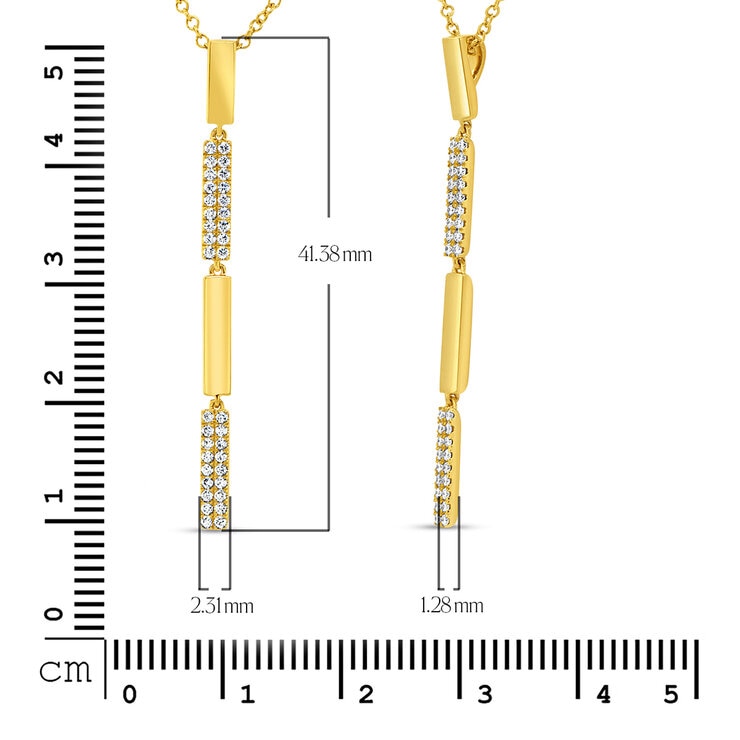 Collar, 0.18ctw Diamantes, Oro Amarillo 14K — Imagen 4 de 4