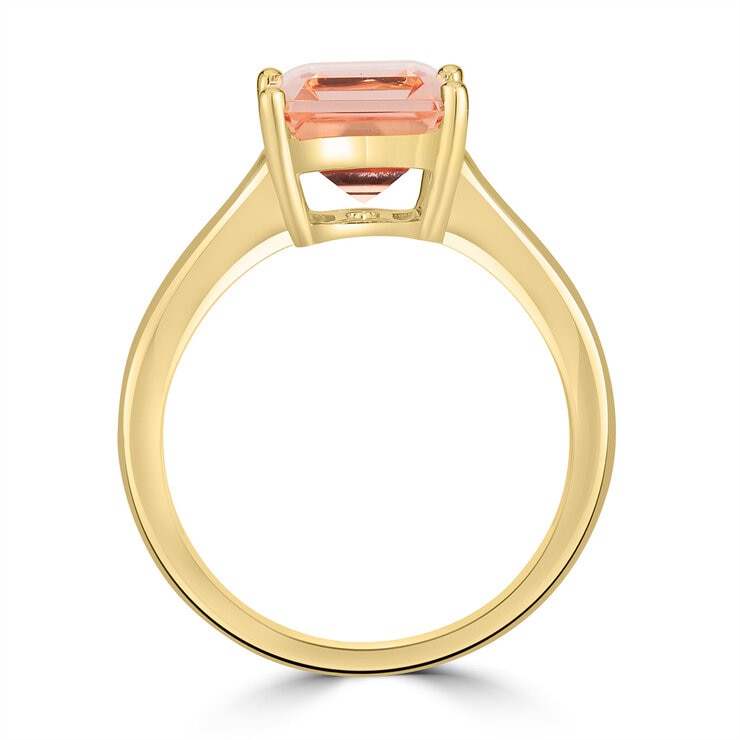 Anillo de Morganita, Oro Amarillo 14K — Imagen 4 de 4