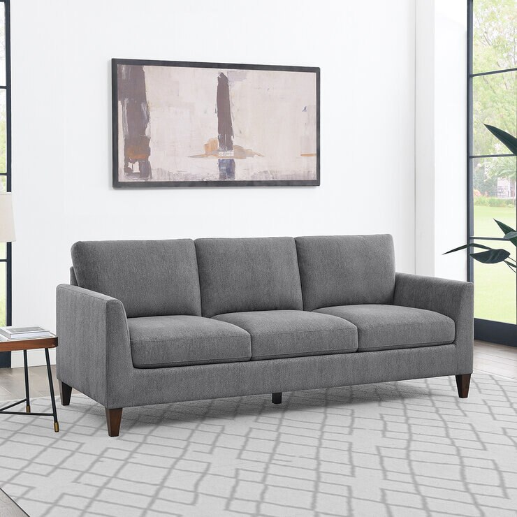 Living Style, Sofá de Tela, 3 Plazas, Gris — Imagen 1 de 4