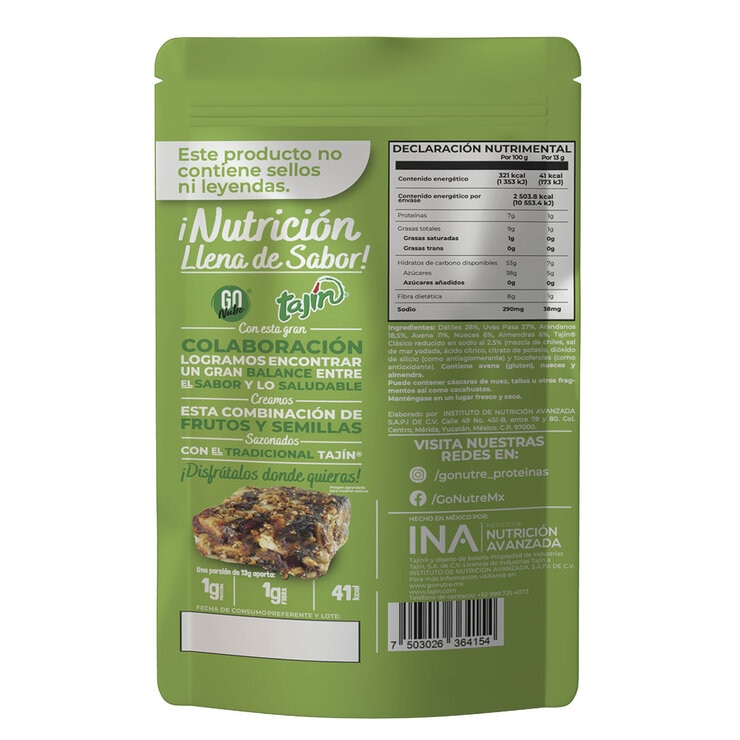 Go Nutre Snacks de Frutas y Semillas Sazonadas con Tajín 780 g — Imagen 2 de 2