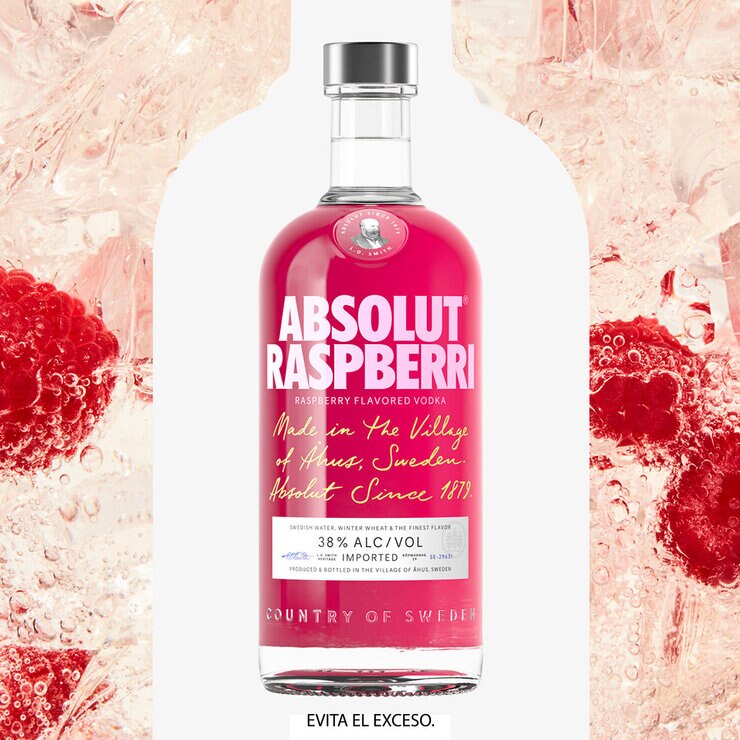 Vodka Absolut Raspberry 750 ml — Imagen 2 de 3