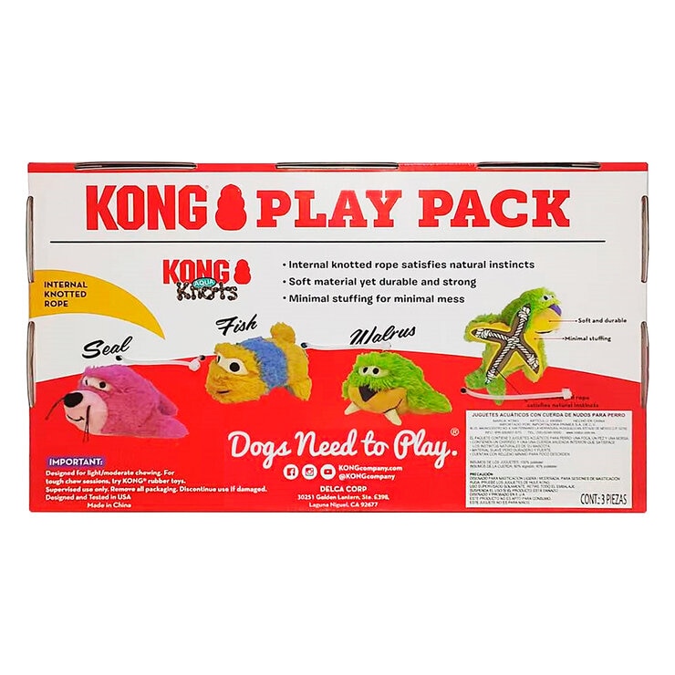 Delca Kong Juguetes Acuáticos con Cuerda de Nudos para Perro 3 piezas — Imagen 2 de 3