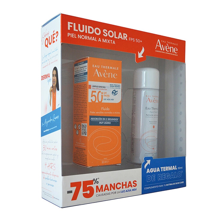 Avene Kit Protector Solar Fluido 50+ 50 ml + Agua Termal 50 ml — Imagen 3 de 3