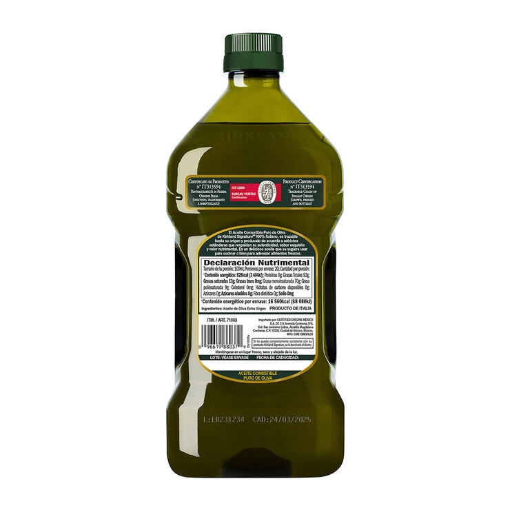 Kirkland Signature Aceite de Oliva Extravirgen Italiano 2 l — Imagen 4 de 4