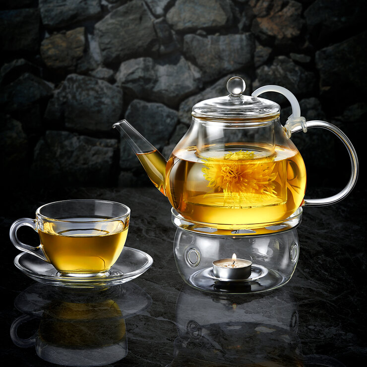 King Crystal Juego de Té de Vidrio — Imagen 2 de 4