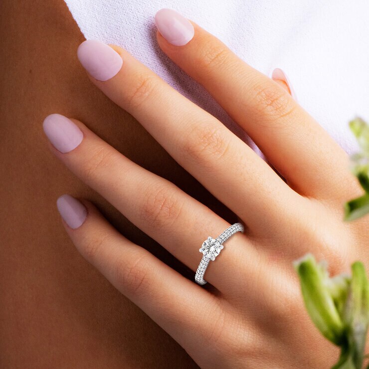 Anillo, 1.32ctw Diamantes, Oro Blanco, 14K — Imagen 2 de 4