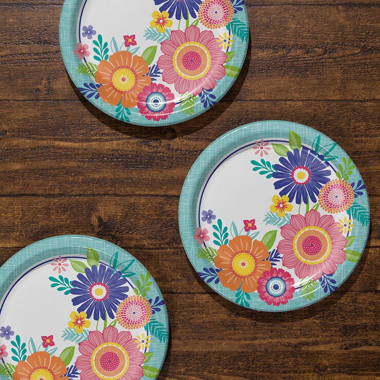 Artstyle Charming Flowers Plato de Papel 100 pzs de 25.4 cm — Imagen 2 de 2