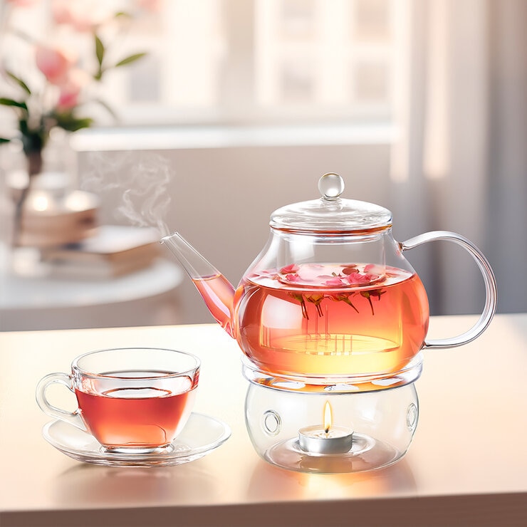 King Crystal Juego de Té de Vidrio — Imagen 1 de 4