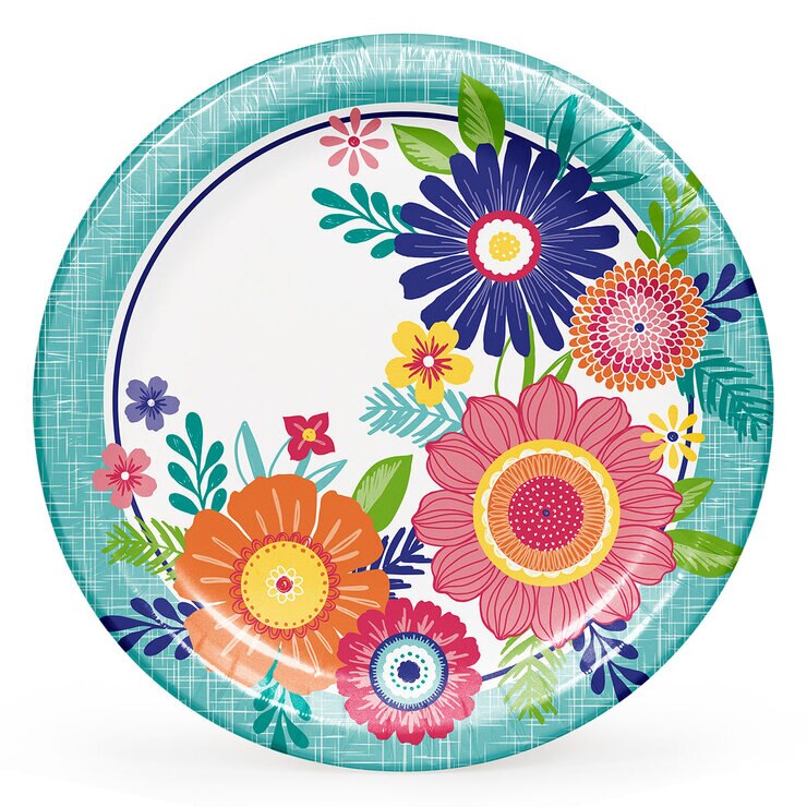 Artstyle Charming Flowers Plato de Papel 100 pzs de 25.4 cm — Imagen 1 de 2