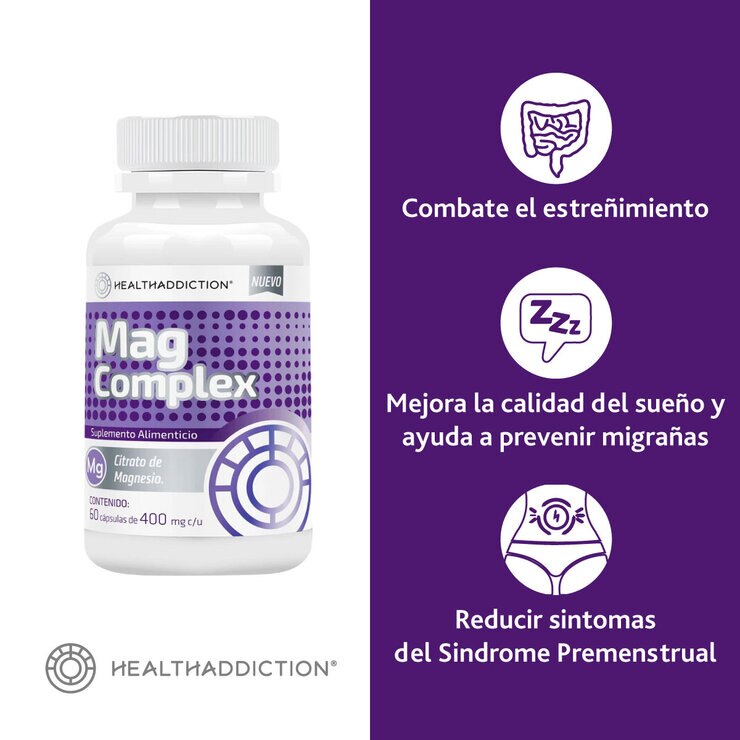 Healthaddiction Magnesio Complex 2 Frascos con 60 Cápsulas c/u — Imagen 2 de 3