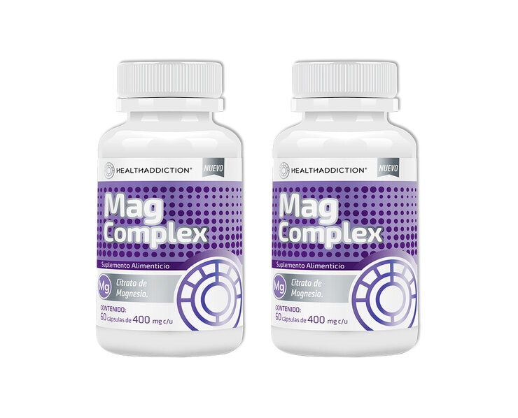 Healthaddiction Magnesio Complex 2 Frascos con 60 Cápsulas c/u