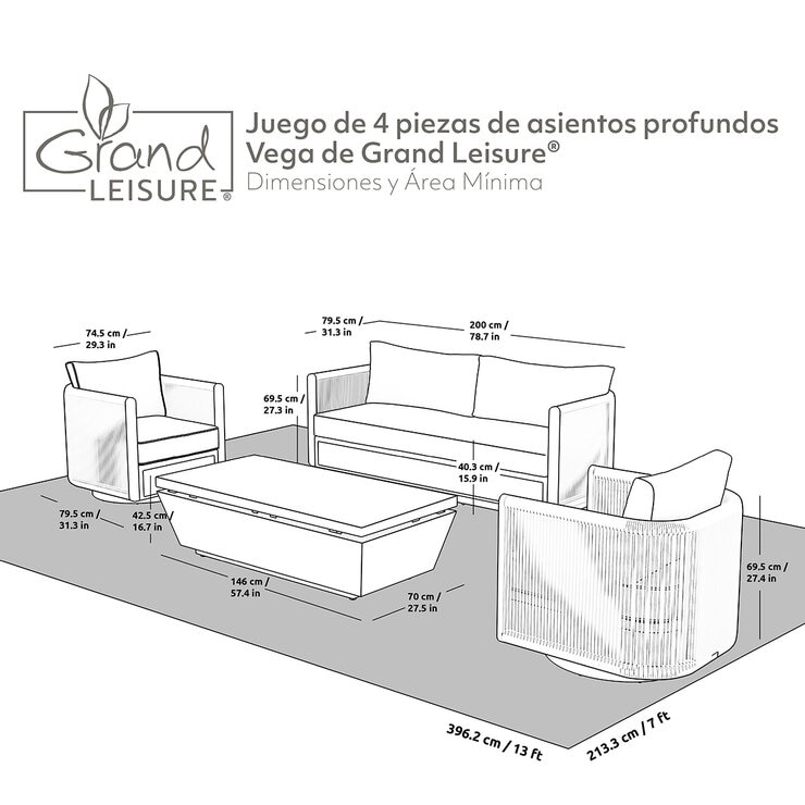 Grand Leisure, Vega Sala para Jardín de 4 Piezas  — Imagen 4 de 4