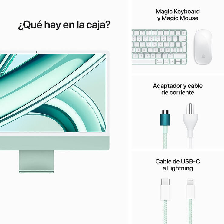 Apple iMac 24" 256GB 4.5K Chip M3 Verde CPU de 8 núcleos GPU de 10 núcleos  — Imagen 4 de 4