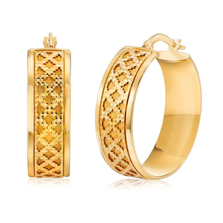 Arracadas Texturadas de Oro Amarillo de 14k — Imagen 1 de 4