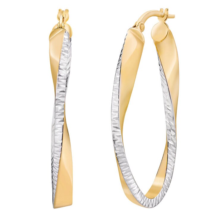 Arracadas, Oro Dos Tonos de 14K — Imagen 1 de 4
