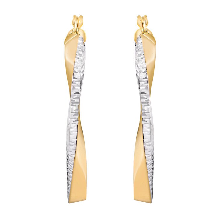 Arracadas, Oro Dos Tonos de 14K — Imagen 2 de 4