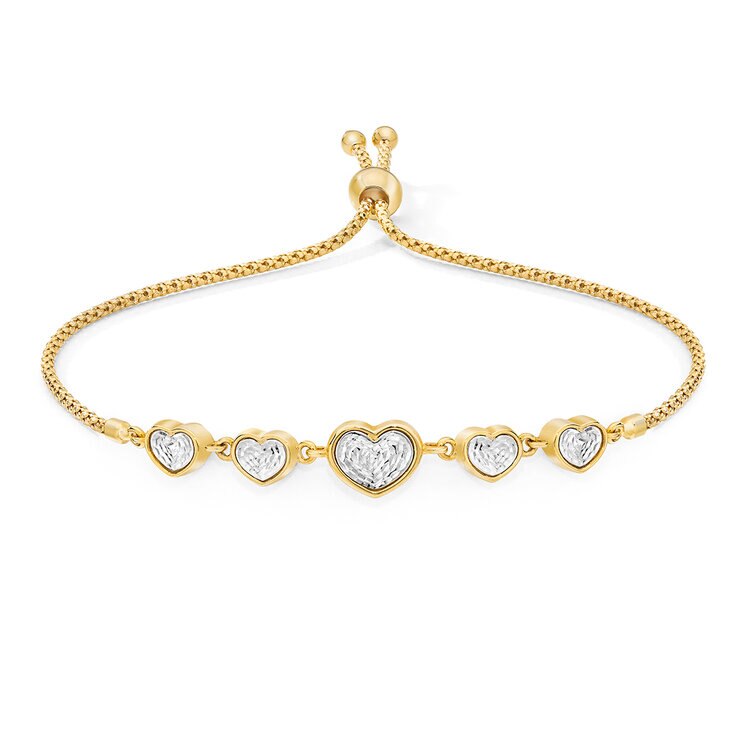 Pulsera tipo Bolo, Oro Italiano Dos Tonos de 14K — Imagen 1 de 4