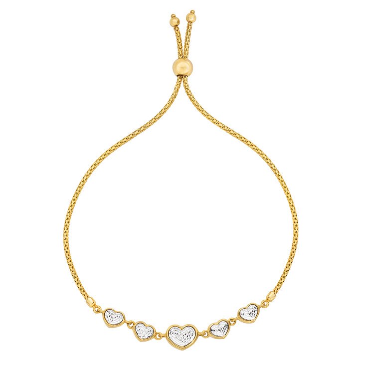 Pulsera tipo Bolo, Oro Italiano Dos Tonos de 14K — Imagen 3 de 4