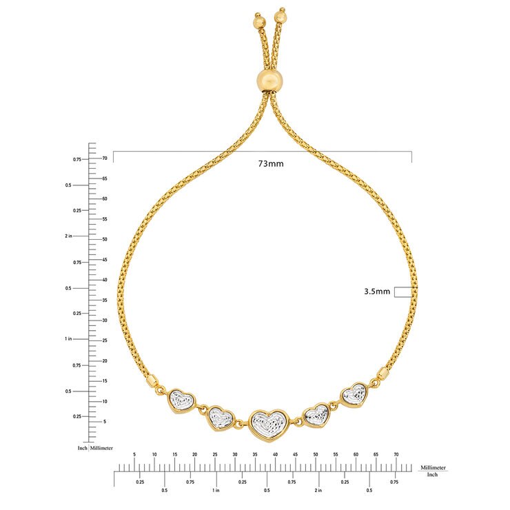 Pulsera tipo Bolo, Oro Italiano Dos Tonos de 14K — Imagen 4 de 4