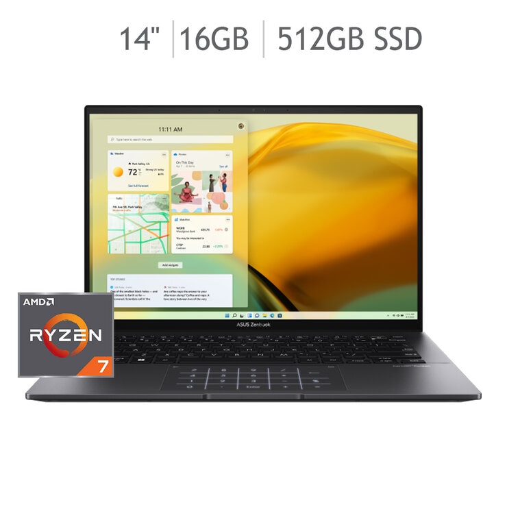 ASUS Zenbook 14 Laptop Thin & Light 14" 2.8K OLED AMD Ryzen 7 16GB 512GB SSD — Imagen 1 de 4