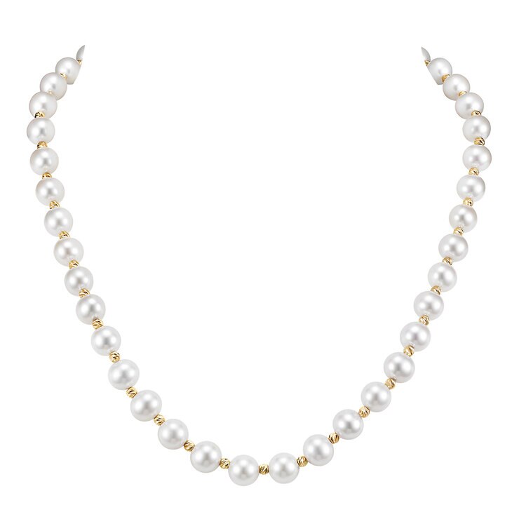 Collar de Perlas, 8-8.5mm, Oro Amarillo de 14K — Imagen 1 de 2