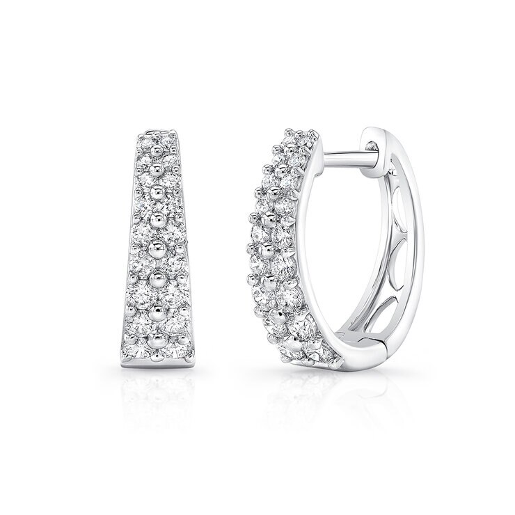 Aretes de Diamantes, 0.66ctw, Oro Blanco de 14K — Imagen 1 de 4