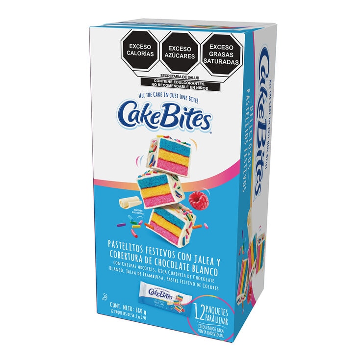 Cake Bites Pastelitos con Jalea y Cobertura de Chocolate Blanco 12 pzas de 56.7g