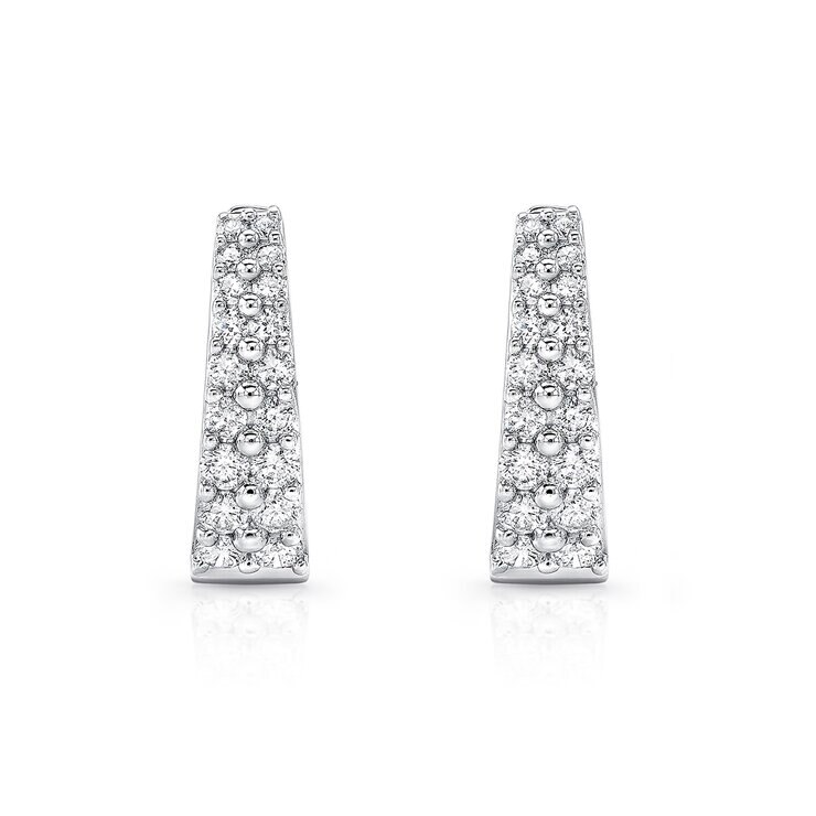 Aretes de Diamantes, 0.66ctw, Oro Blanco de 14K — Imagen 3 de 4