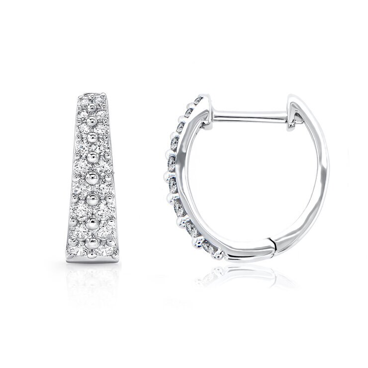 Aretes de Diamantes, 0.66ctw, Oro Blanco de 14K — Imagen 2 de 4