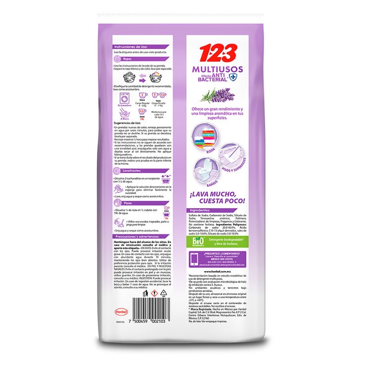 123 Jabón Multiusos Aroma Lavanda 10 kgs  — Imagen 2 de 2
