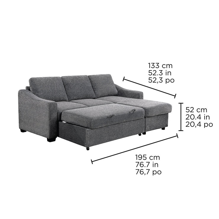 Coddle, Sofá Cama Seccional de Tela — Imagen 3 de 4