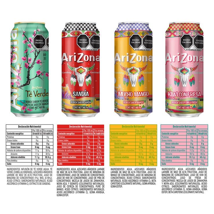 Arizona Té Sabores Surtidos 24 latas de 460 ml    — Imagen 2 de 4