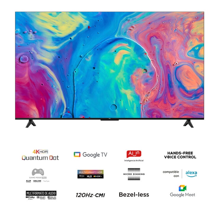 TCL Pantalla 55" QLED 4K UHD Google TV — Imagen 4 de 4