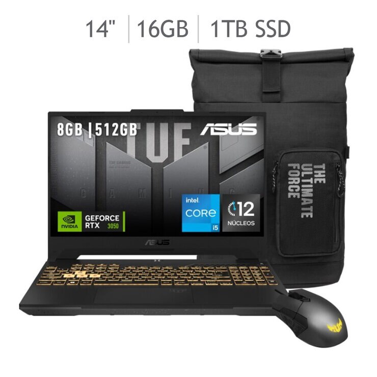 ASUS TUF Gaming F15 Laptops 15.6" Full HD Intel Core i5 8GB 512GB SSD + Mochila + Mouse — Imagen 1 de 4