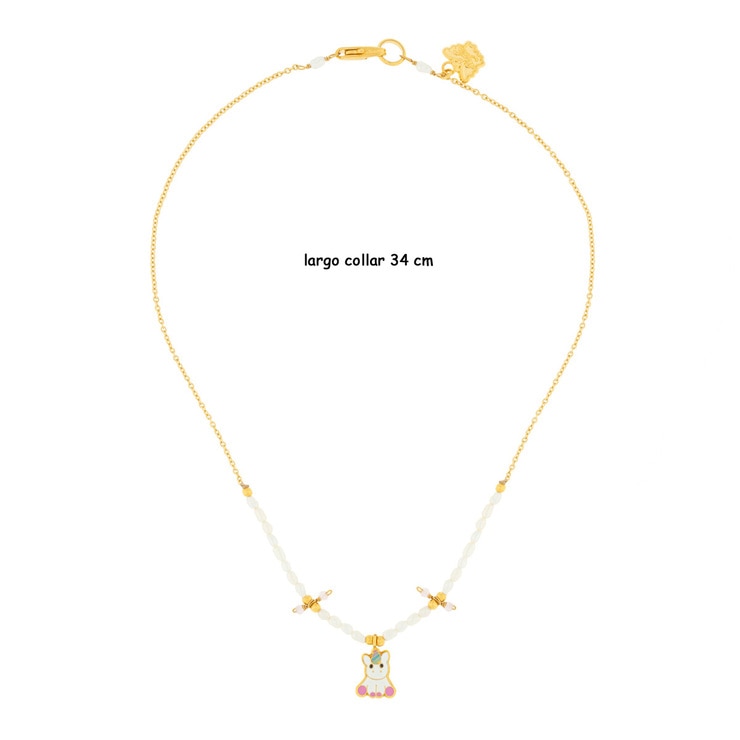 Juego de Aretes y Collar con Perlas de Río, Figura de Unicornio, para Niña — Imagen 2 de 4