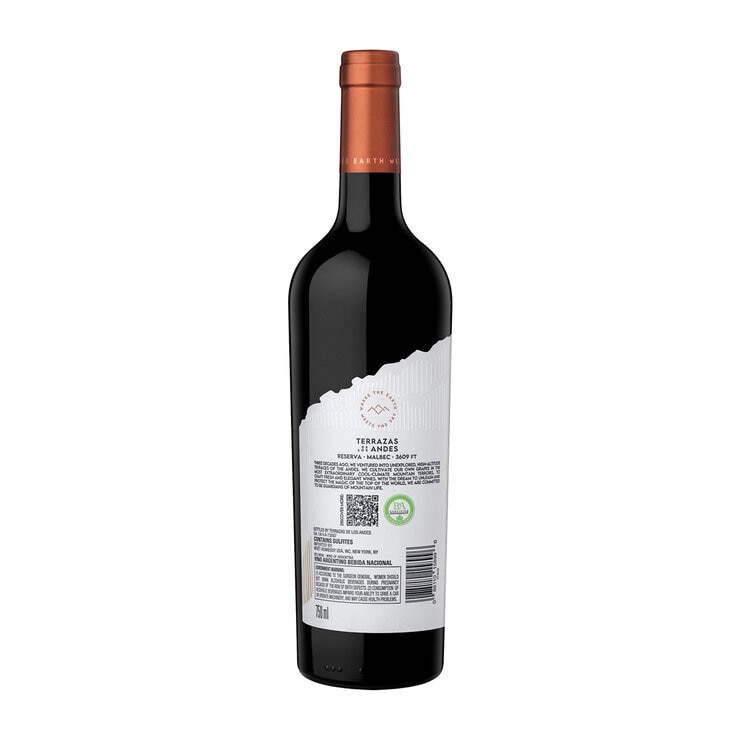 Vino Tinto Terrazas de los Andes Reserva Malbec 750ml — Imagen 2 de 3