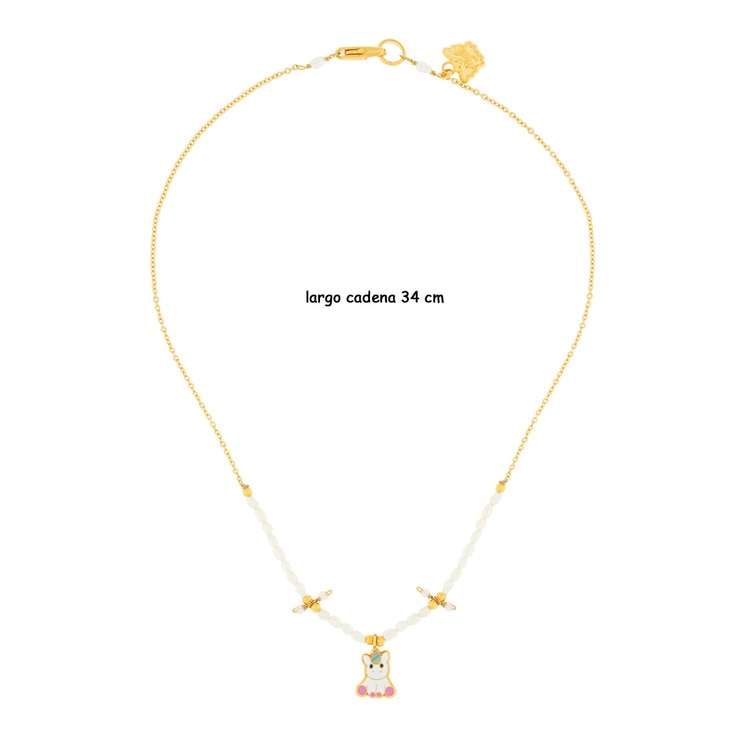 Juego de Collar  y Pulsera de Hilo con Perla de Río, Figura de Unicornio, para Niña — Imagen 4 de 4