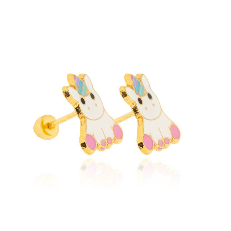 Juego de Collar con Cristal Verde, Aretes y Anillo, con Figura de Unicornio, para Niña — Imagen 4 de 4