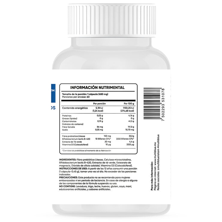 Multiblue Probiotic Fit Frasco con  60 cápsulas — Imagen 3 de 3