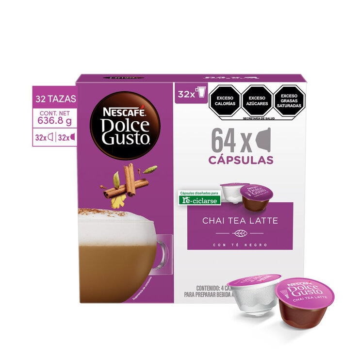 Cápsulas de Té Chai Latte Nescafé Dolce Gusto Caja de 64 Cápsulas 636.8G — Imagen 2 de 4